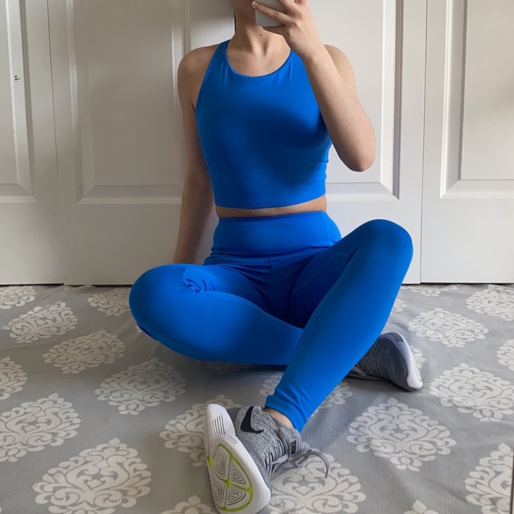 VIBRANT - Blue Workout 2 Piece Set Sports Bra & Leggings